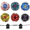 Gyros 6 Pack Bey Burst Battling Tops Metal Fusion Starter Set with Stickers Two Launchers view 1