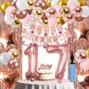 17th Birthday Decorations For Girls, 17 Year Olds Happy Birthday Banners Party Decor Balloon Foil Fringe Curtains Heart Star Confetti Balloons, 17th Rose Gold Party Supplies for Girls Women Her view 1