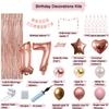 17th Birthday Decorations For Girls, 17 Year Olds Happy Birthday Banners Party Decor Balloon Foil Fringe Curtains Heart Star Confetti Balloons, 17th Rose Gold Party Supplies for Girls Women Her view 2