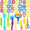 Dough Tools 35pcs Dough Tools Play for Kids Clay Accessories with Rolling Pins,Letter Cutters,Roller,Safety Scissors,Plastic Knife view 1