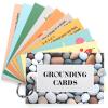 AmazingSpark 10 Pcs Grounding Card Coping Skills Card for Anxiety & Stress Relief with Metal Binder Rings Mindfulness Flashcard Meditation & Self-Care Tools Mental Health Therapy Gift for Adults Teens view 1