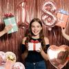 18th Birthday Decorations For Girls, 18 Year Olds Happy Birthday Banners Party Decor Balloon Foil Fringe Curtains Heart Star Confetti Balloons, 18th Rose Gold Party Supplies for Girls Women Her view 3