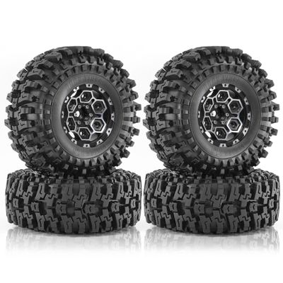 120mm 1.9 inch RC Crawler Rubber Tires Beadlock Wheel Stabbing Blade Set Hex 12mm for Most 1/10 Crawler Cars Such as TRX-4 D90 D110 TF2 Tamiya CC01 AXI03007 Axial 90047 SCX10 III%t057 (Black)