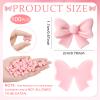100 Pcs Pink Bowknot Cupcake Toppers Glitter Pink Bow Cake Picks view 2