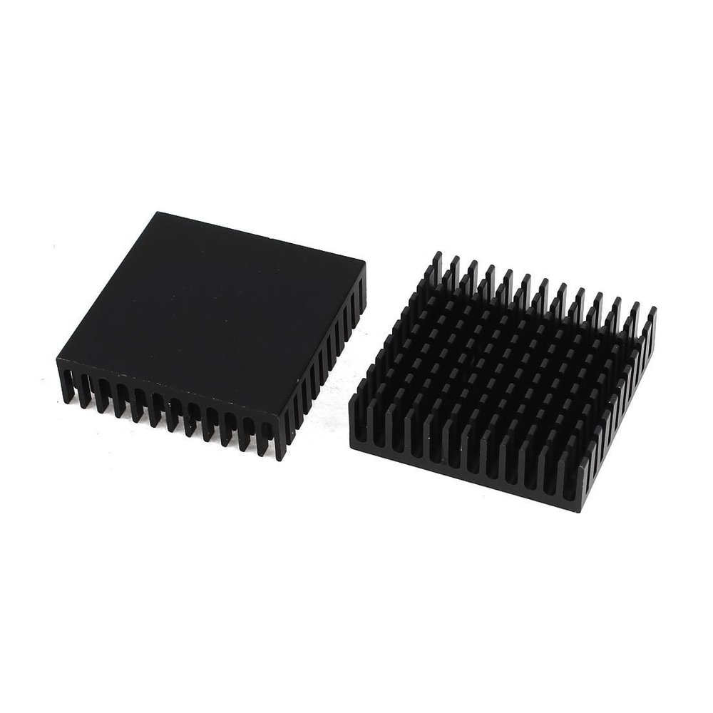 OTDOGUO 2 x Black Aluminum Radiator Heat Sink Heat Sink 40 x 40 mm x 11 mm