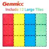 Gemmicc 12 PCS Large Magnetic Tiles,Jumbo Magnet Base Plates,STEM Magnetic Building Blocks for Kids Boys Girls view 2