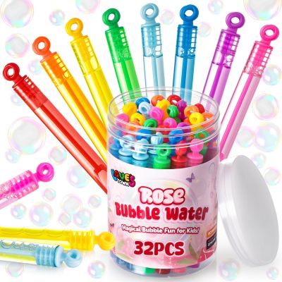 LovesTown 32Pack Bubbles Party Favors Supplies for Kids, Mini Bubble Wand Toys for Goodie Bag Stuffers Fillers, Themed Birthday, Prize Box Toys for Kids Classroom