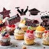 2026 Graduation Cupcake Toppers - 48 Pcs Maroon Graduation Party Supplies Mini Cake Food/Appetizer Picks For Class of 2026 Graduation Decorations view 4