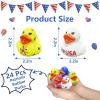 24Pcs Patriotic Rubber Ducks,4th of July Rubber Ducks for Jeeps,USA Memorial Day Independence Day Party Favors,Mini Duck for Baby Showers Bath Toys Gifts view 2