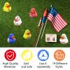 24Pcs Patriotic Rubber Ducks,4th of July Rubber Ducks for Jeeps,USA Memorial Day Independence Day Party Favors,Mini Duck for Baby Showers Bath Toys Gifts view 3