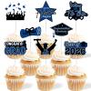 2026 Graduation Cupcake Toppers - 48 Pcs Blue Graduation Party Supplies Mini Cake Food/Appetizer Picks For Class of 2026 Graduation Decorations view 1
