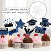 2026 Graduation Cupcake Toppers - 48 Pcs Blue Graduation Party Supplies Mini Cake Food/Appetizer Picks For Class of 2026 Graduation Decorations view 3