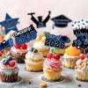 2026 Graduation Cupcake Toppers - 48 Pcs Blue Graduation Party Supplies Mini Cake Food/Appetizer Picks For Class of 2026 Graduation Decorations view 4