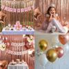 24th Birthday Decorations For Women, 24 Year Olds Happy Birthday Banners Party Decor Balloon Foil Fringe Curtains Heart Star Confetti Balloons, 24th Rose Gold Party Supplies for Girls Women Her view 4