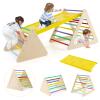 GLACER 5 in 1 Toddler Triangle Set, 3 Piece Montessori Climbing Toys w/Climbing Rock Ramp & 2 Small Triangles, Adjustable Inclinations, Wooden Indoor Climbing Playset for Playground Gym view 1