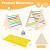 GLACER 5 in 1 Toddler Triangle Set, 3 Piece Montessori Climbing Toys w/Climbing Rock Ramp & 2 Small Triangles, Adjustable Inclinations, Wooden Indoor Climbing Playset for Playground Gym view 4