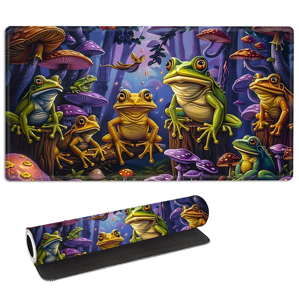 FQSXFIFN for MTG Playmat with Storage Bag, for TCG Playmat and Playing Card Mat for Magic Board Games, Non-Slip Frog Desk Mat, Stitched Edges Game Mat, Rollable Foldable Card Play mat