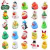 24 Pcs Christmas Rubber Ducks,Baby Bath Toys for Kids,Christmas Party Favors Supplies,Goodie Bags Fillers Stuffers for Christmas Decor,Baby Showers,Birthday Gifts(Christmas) view 1