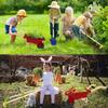 Qtioucp Kids Gardening Tools Outdoor Toys Set Backyard Play with Wheelbarrow Educational STEM Learning Pretend Toys Outdoor Indoor for Toddlers Kids Boys Girls (Red Wheelbarrow Set) view 2