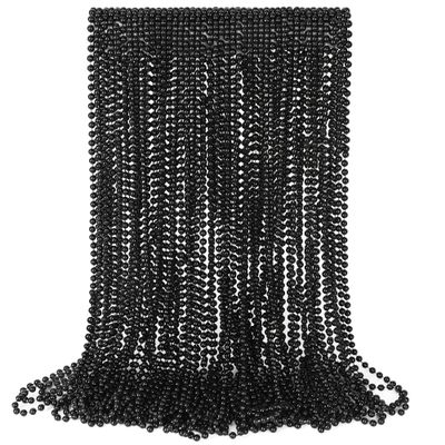 Beads Necklace, 30PCS Black Necklaces Halloween Stuff Accessories, 33" Mardi Gras Beads Necklace Costume Bulk, Festival Parade Throw for Halloween New Years Eve Party Events Supplies Decorations