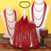 30PCS Beads Necklace, Red Valentines Necklace Stuff Party Favors, 33" Red Necklaces Festival Parade Throw Accessories for Wedding Birthday Valentines Mardi Gras Christmas Celebrations Decorations view 2