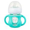 2 Pack Silicone Sleeves for Philips Avent Glass Natural Baby Bottles 4oz and 8oz, Anti Breakage Baby Bottle Holder with Handle, Feeding Bottle Handle (Cyan) view 3