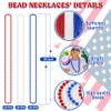 4th of July Necklace Decorations, 30PCS 4th of July Beads Necklaces Accessories, Metallic Patriotic Independence Day Red Blue White Bulk, Beads Necklace for Memorial Day Patriotic Parades Party Favors view 2