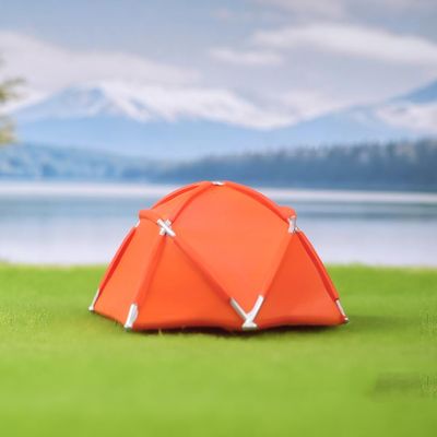 1/18 1/24 1/43 1/64 1/87 Scale Camping Tent Miniature Scene Decor, Miniature Decoration Accessories, Dollhouse Outdoor Accessories Furniture Tent, Miniature Toy Furnishing (1/87 Orange)