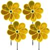4PCS Flower Wind Spinner Sparkly Lawn Pinwheel 11.8 inch Yellow Garden Windmill for Garden, Party, Outdoor, Yard Decor view 1