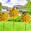 4PCS Flower Wind Spinner Sparkly Lawn Pinwheel 11.8 inch Yellow Garden Windmill for Garden, Party, Outdoor, Yard Decor view 3