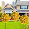 4PCS Flower Wind Spinner Sparkly Lawn Pinwheel 11.8 inch Yellow Garden Windmill for Garden, Party, Outdoor, Yard Decor view 4
