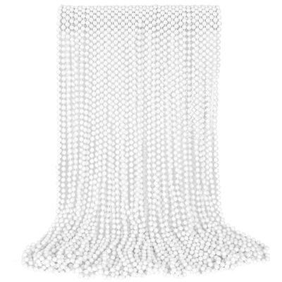 30PCS Bead Necklaces, White Mardi Gras Beads Stuff Party Favors, 33" 6mm Round Holiday Beads Necklace Decorations Bulk, White Beads for Wedding Birthday School Celebrations Festival Parade Throws