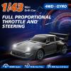 ACAMMZAR Mini RC Drift Car with Gyro, 1:43 4WD Full Proportional RC Cars, 18KM/H High Speed Remote Control Car with Lights, Extra Racing Tires, Vehicle for Adults Kids Boys, Black view 2