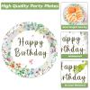 100Pcs Wildflower Party Decorations Floral Birthday Paper Plates and Napkins Wildflower Baby Shower Decorations Flower Disposable Tableware Set for Spring Summer Picnic Wedding Tea Party Serve 25 view 3