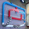 Inflatable Go Kart Race Tracks Inflatable Didi Car Race Track Sport Game Air Racing Bumper Car Happy Hopper Circuit for Birthday Party and Event (Blue Red, 40x20x8.2FT) view 3