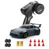 ACAMMZAR Mini RC Drift Car with Gyro, 1:43 4WD Full Proportional RC Cars, 18KM/H High Speed Remote Control Car with Lights, Extra Racing Tires, Vehicle for Adults Kids Boys, Gray view 1