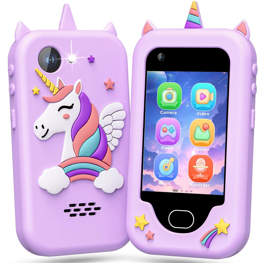 Lapare Kids Smart Phone for Girls, Christmas Birthday Gifts for 3-10 Year Old Kids Toy Cell Phone, 2.8" Touchscreen Toddler Learning Play Toy Phone with Dual Camera, Game, Music Player and More (32GB)