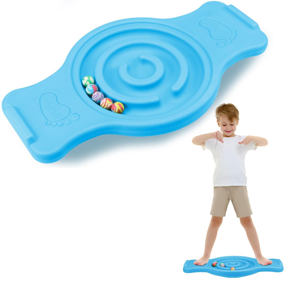 Seenelling Plastic Maze Balance Board for Kids, with Handles, Dark Blue