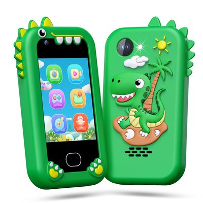 Lapare Kids Smart Phone Toy for Boys, 2.8" Touchscreen Cell Phone Toy with Dual Camera, Game, Music Player and More Learning APP, Perfect Christmas Birthday Gifts for Kids 3-10 Year Old (32GB)