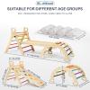 BlueWood Pikler Triangle Set with Cushion, 8-in-1 Foldable Wooden Toddler Climbing Toys Indoor Playground Jungle Gym Montessori Philosophy Climber for 2-6 Years Old, Baby, Kids (Rainbow) view 2