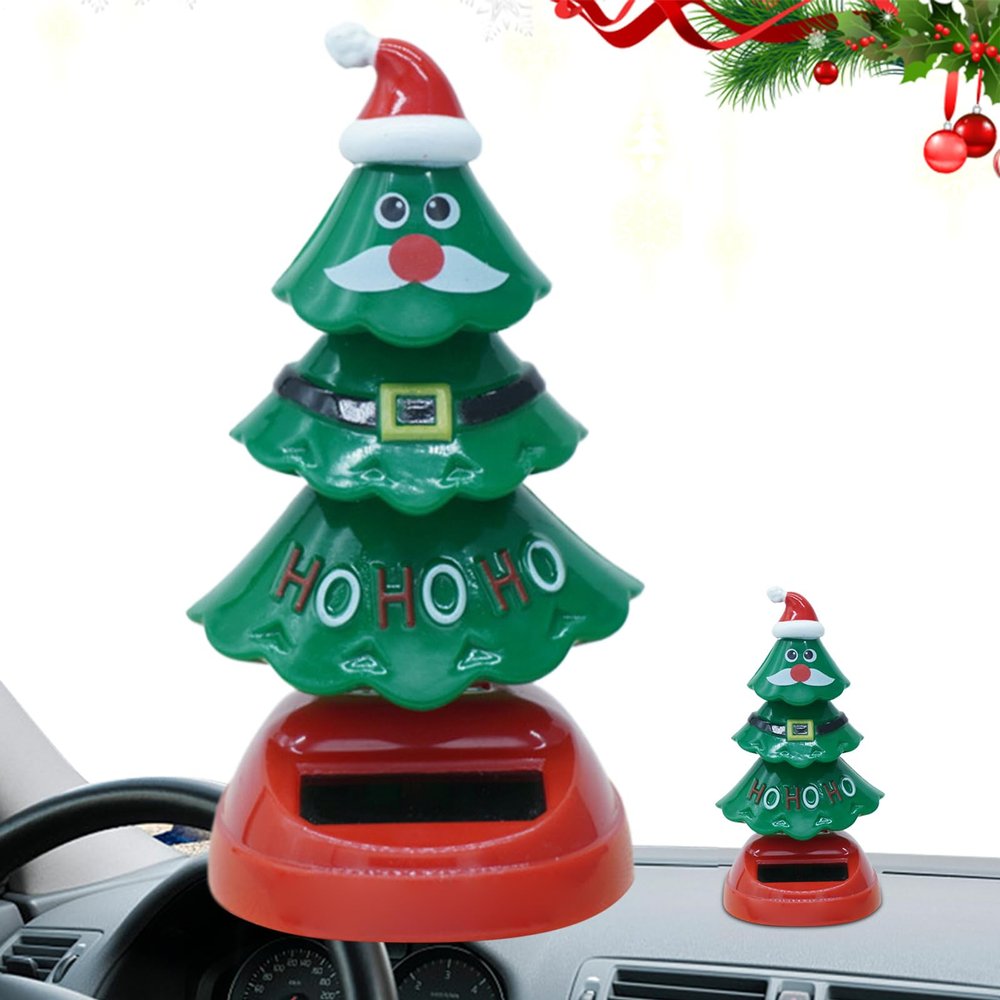 Christmas Solar Powered Dancing Toy, Solar Swinging Tree, 2.36x4.33in Novelty Moving Holiday Tree, Perfect for Desk, Windowsill, or Car Dashboard Holidays Decoration