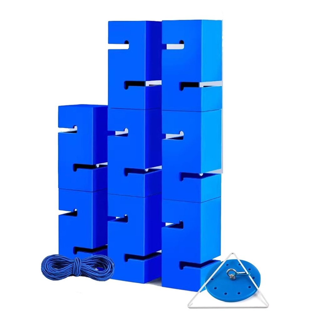 Team Building Games for Work, Indoor/Outdoor Team Stacking Game, No Tools Needed for Quick Setup(Blue,8PCS)