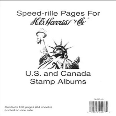H.E. Harris & Co. United States and Canada Postage Stamp Album Blank Speed-rille Pages