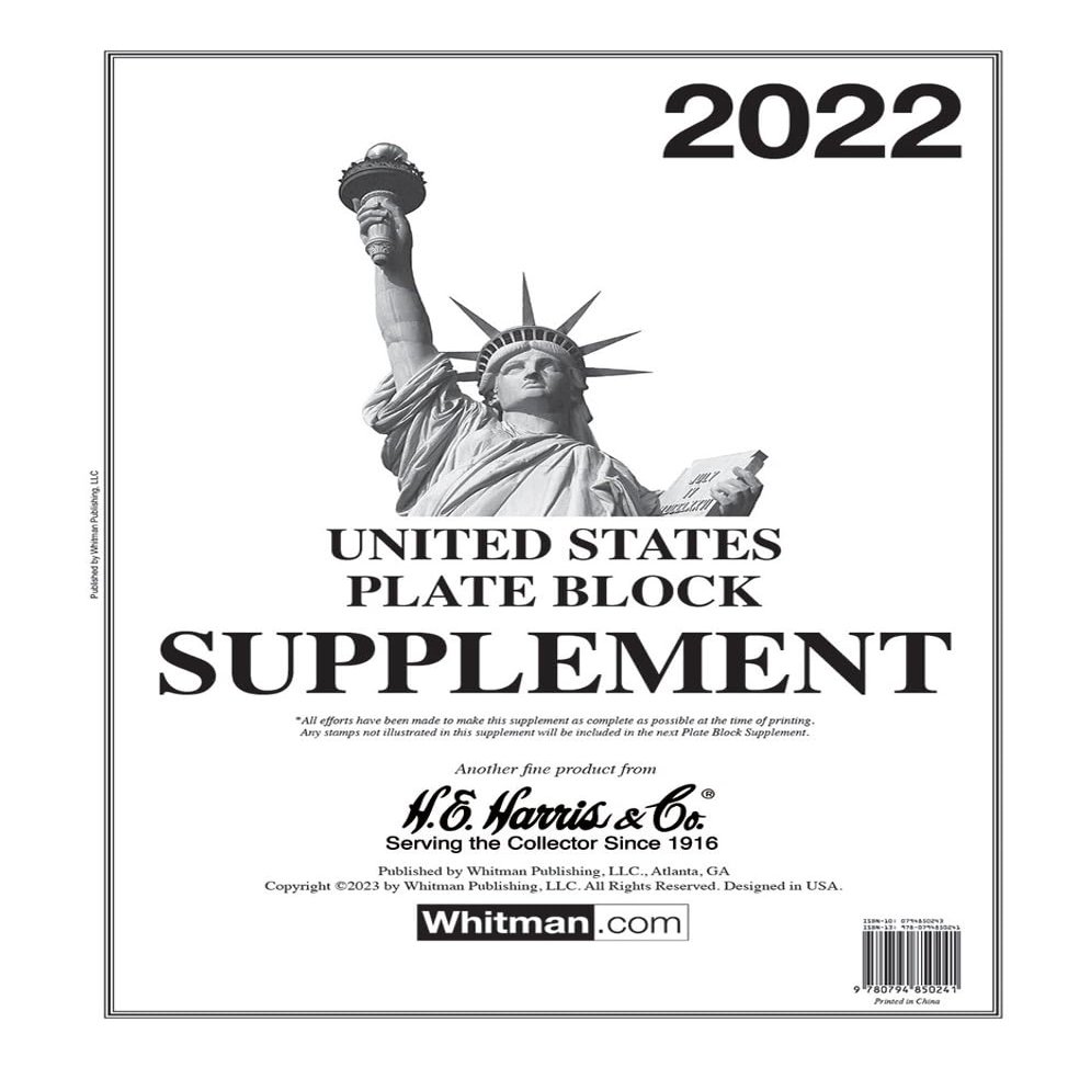 H.E. Harris & Co. United States Postage Stamp Plate Block Album Supplement for 2022