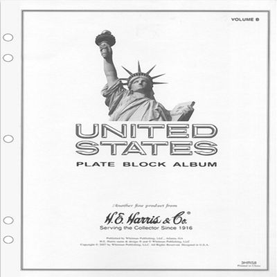 H.E. Harris & Co. USA Liberty Postage Stamp Plate Block Album with Pictures/Illustrations (Part B 1964-1989) Pages Only