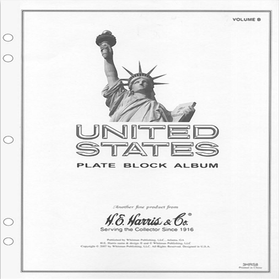 H.E. Harris & Co. USA Liberty Postage Stamp Plate Block Album with Pictures/Illustrations (Part B 1964-1989) Pages Only