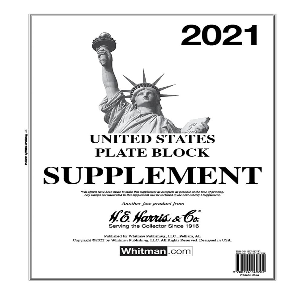 H.E. Harris & Co. United States Postage Stamp Plate Block Album Supplement for 2021