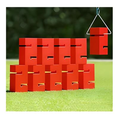 Field Day Team Building Game Stacking Block, Color Rugged ABS Material, Improve Group Leadership Communication Skills(Red,10PCS)