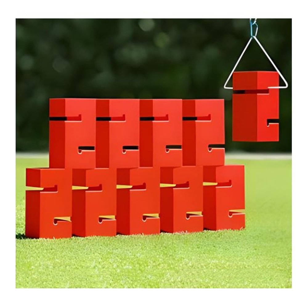 Field Day Team Building Game Stacking Block, Color Rugged ABS Material, Improve Group Leadership Communication Skills(Red,10PCS)
