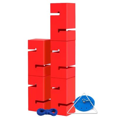 Team Building Games for Work, Indoor/Outdoor Team Stacking Game, No Tools Needed for Quick Setup(Red,5PCS)
